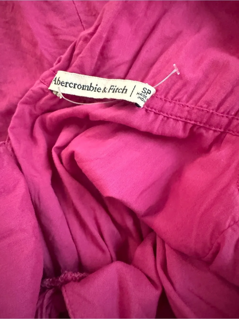Abercrombie & Fitch Pink Maxi Dress SP 100% Cotton Tie Front Sleeveless